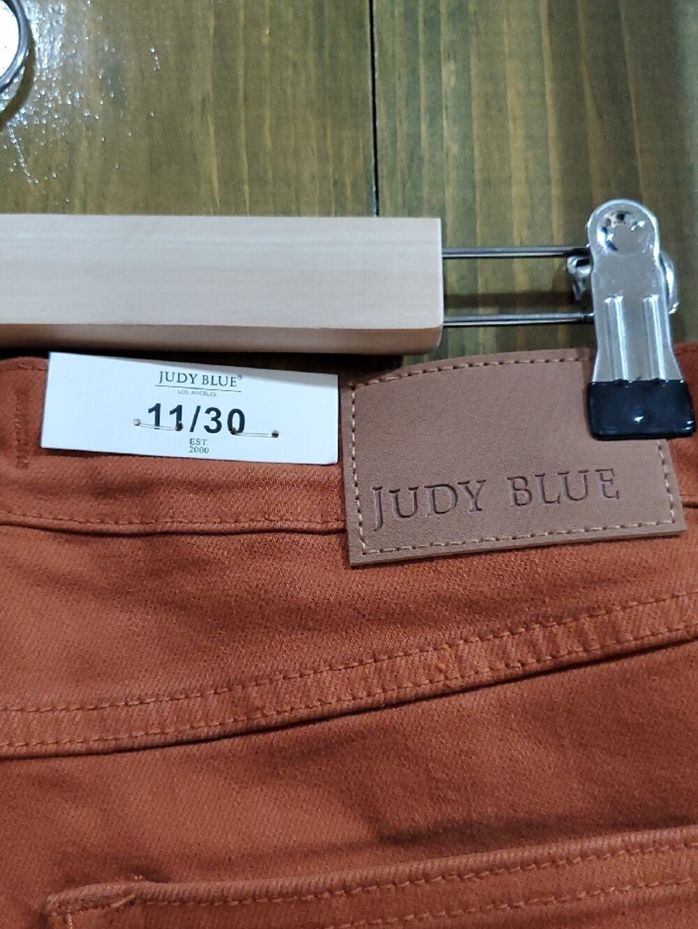 Judy Blue Jeans in Rust Orange High Rise Stretch Casual Fall Autumn Streetwear - Picture 5 of 6
